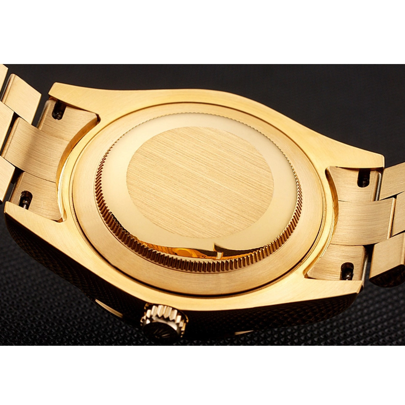 AAA replica watch Diamond Bracelet Swiss Dial 1454099 Day-Date Rolex Gold Champagne Bezel 0701